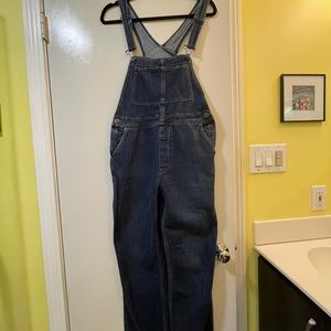 Free People Blue Denim Overalls